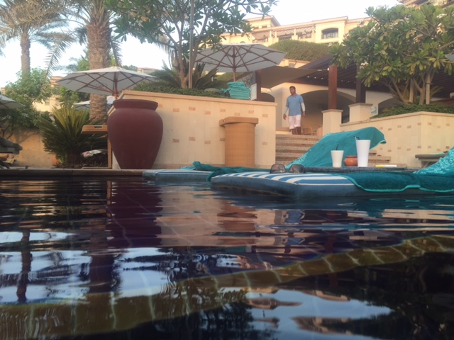Those super cool pool beds at the adult pool|St. Regis Saadiyat Island