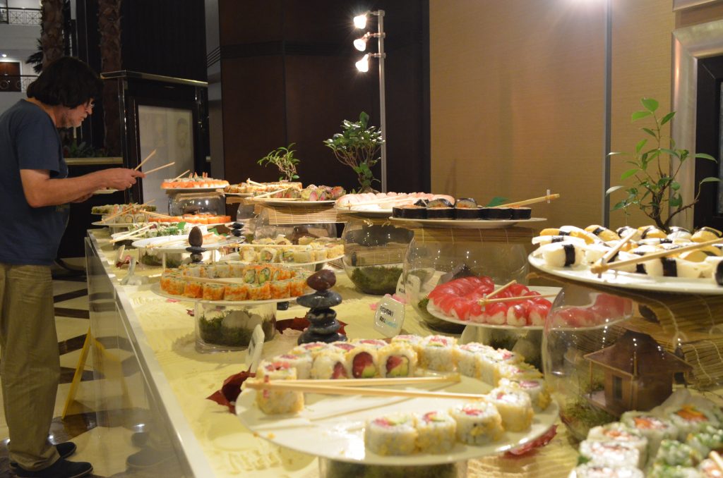 Massive spread of sushi|Imperial Nights|Al bustan rotana