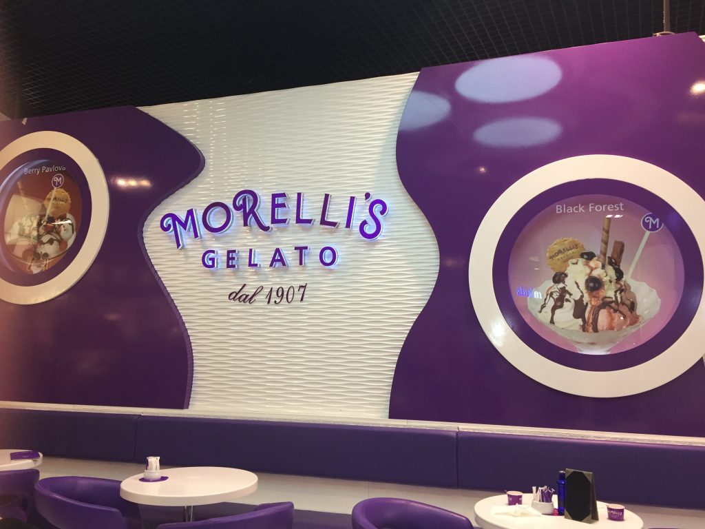 Morelli's gelato at Dubai Mall