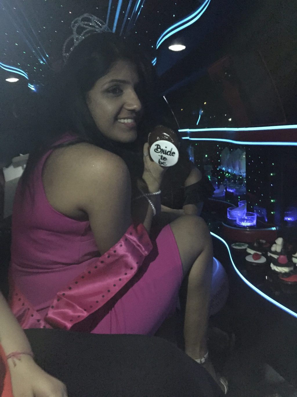 Bachelorette in Dubai |The Bride to be with her cupcake from Sugaholic Bakeshop