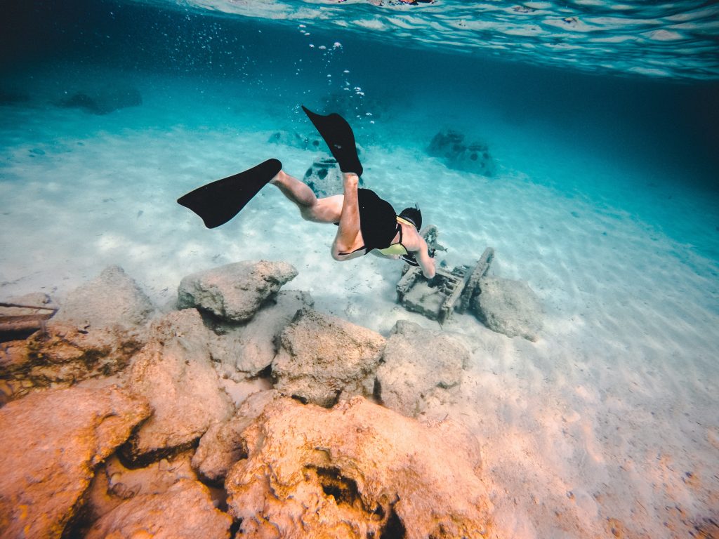 Bahamas snorkelling in a shipwreck