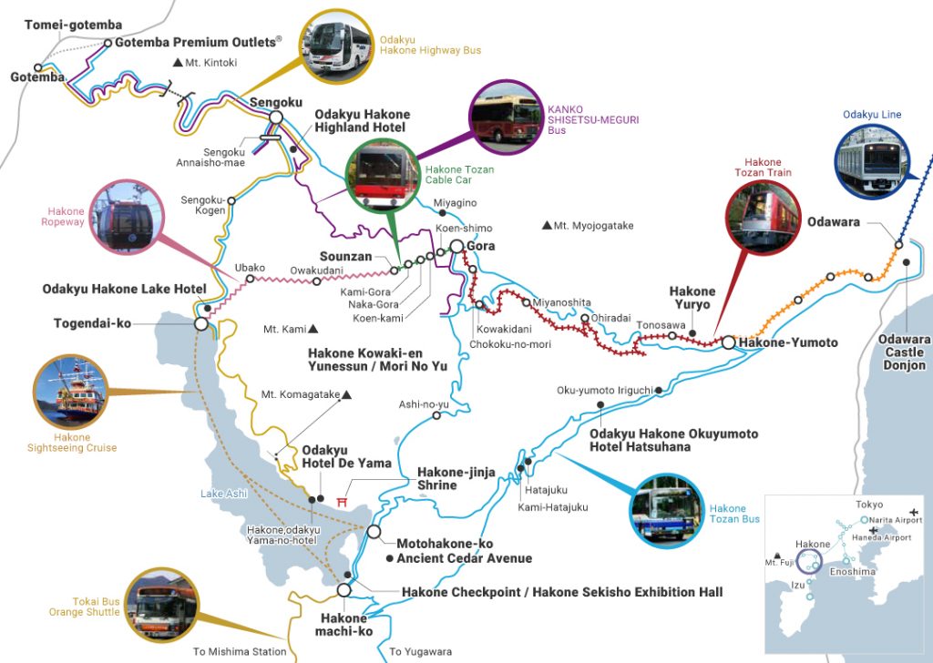 Routes you can take with the Hakone Free Pass Image credit: Odakyu 